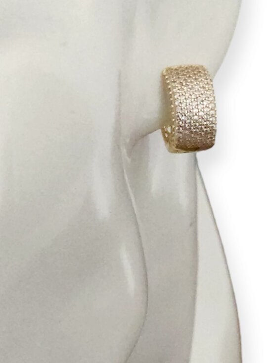 Jewelry - Chunky Gold over Sterling Silver Huggie Hoops